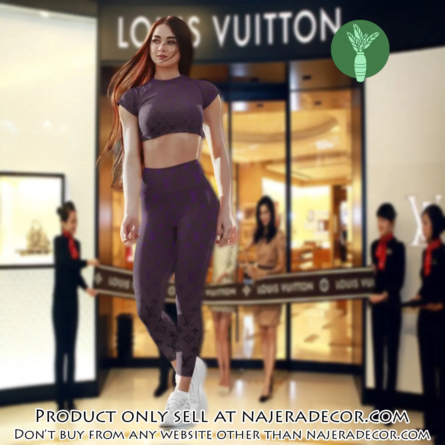 Purple brown louis vuitton luxury sportwear combo luxury brand crop top tshirt and legging for women ctl1035 njr3356276